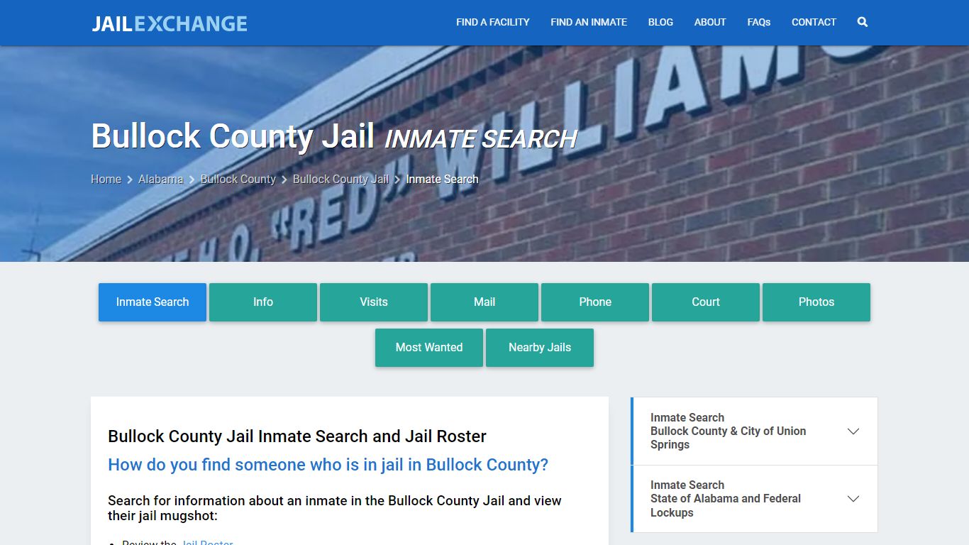 Inmate Search: Roster & Mugshots - Bullock County Jail, AL - Jail Exchange